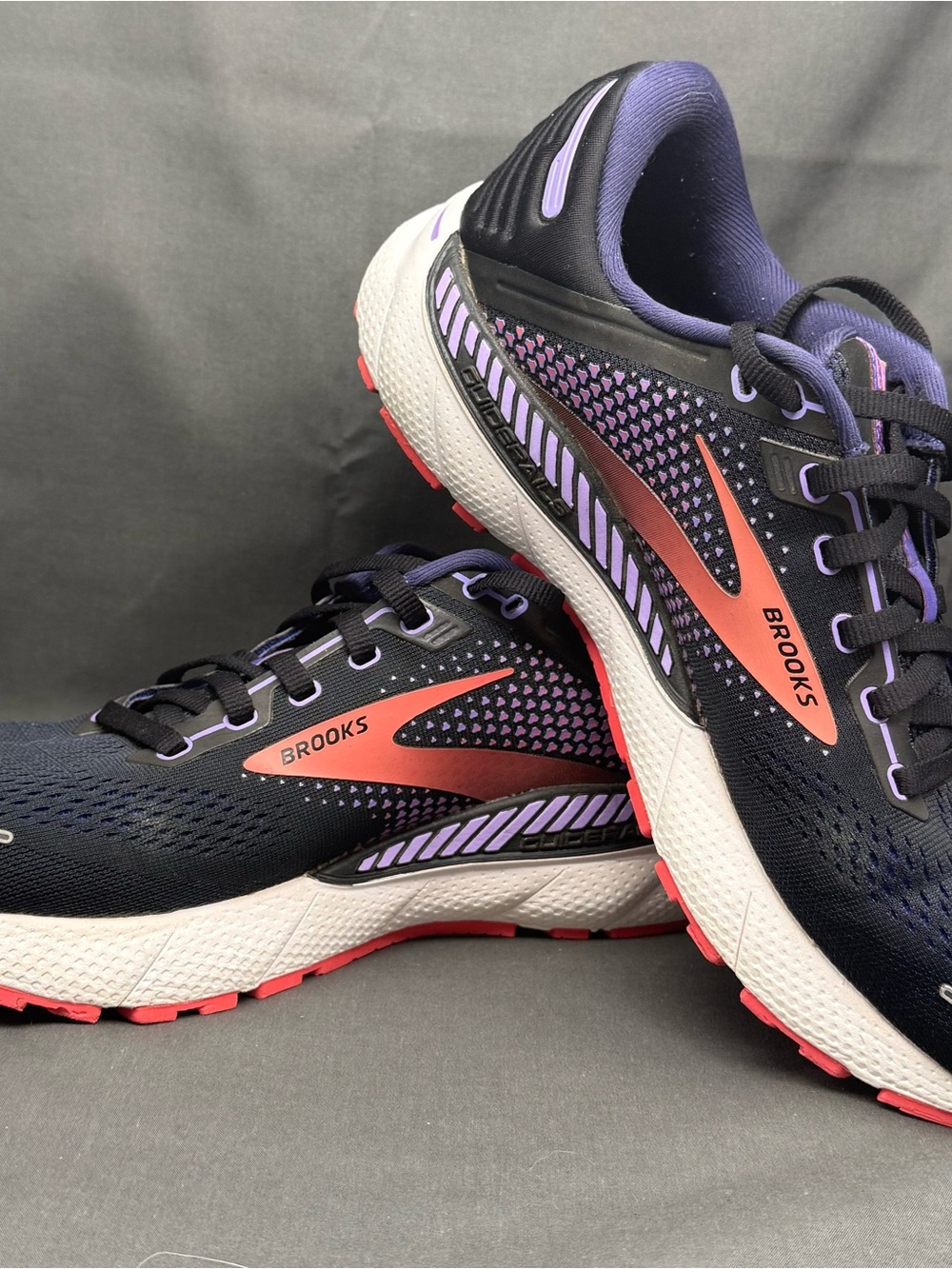 Brooks Women’s Athletic Shoes - Black with Purple & Coral Highlights